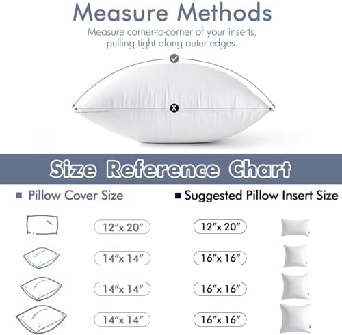 MIULEE 20 x 20 Pillow Inserts (Set of 2) -Throw Pillows for Couch Sofa with 100% Cotton Covers