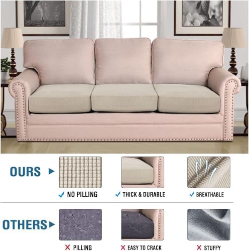 H.VERSAILTEX Super Stretch Individual Seat Cushion Covers - Sofa & Couch ...