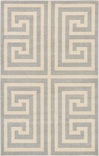 Unique Loom Athens Collection Classic Geometric Modern Border Design Area Rug...