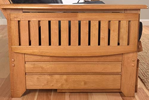 Kodiak Phoenix Wooden Futon Sofa Bed with Storage Drawers, Full Size Futon Co...