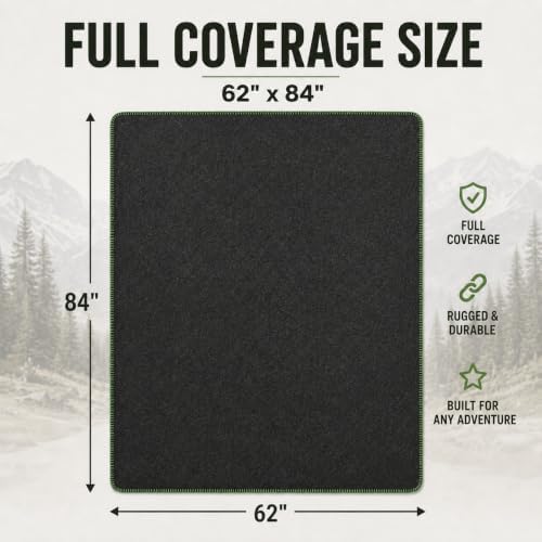 JMR Wool Camping Blanket, Fire Retardant Military Throw, Grey (62x84)
