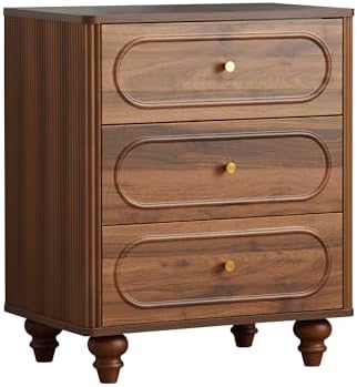ORRD 3 Drawer Fluted Dresser for Bedroom Set of 2, Mid Century Modern Chest o...