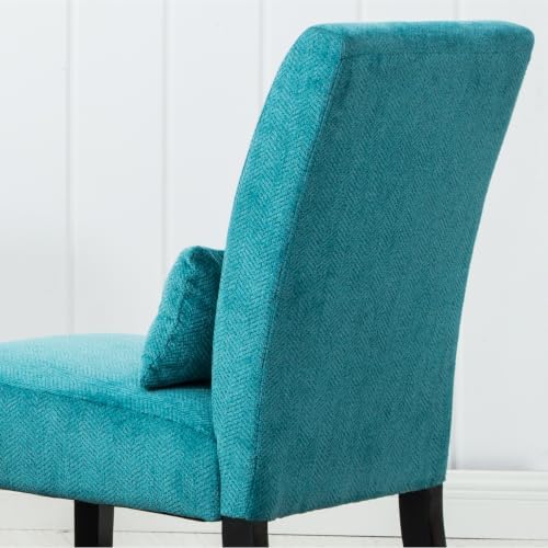 Roundhill Furniture Pisano Teal Blue Fabric Armless Contemporary Accent Chair...