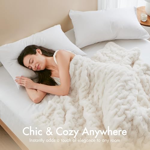 Madison Park Ruched Fur Luxury Throw Premium Soft Cozy Brushed Long Faux Fur ...