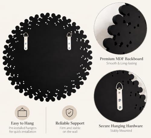 SHYFOY 18" Round Mirrors for Wall Decor, Crystal Decorative Mirrors