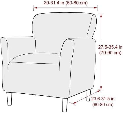 LiveGo Stretch Mid Century Modern Armchair Slipcover 1-Piece Solid Accent Cha...