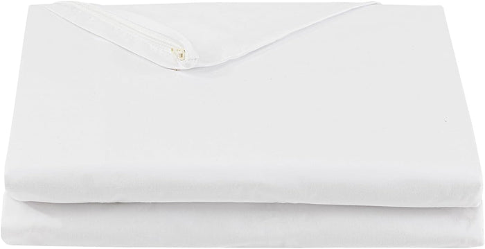 FULI 100% Cotton Zippered Futon Cover, Shikibuton, Twin XL, Pure White