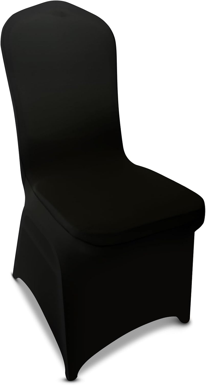 50 Pieces Black Chair Covers - Versatile Stretch Polyester Spandex Dining Cha...