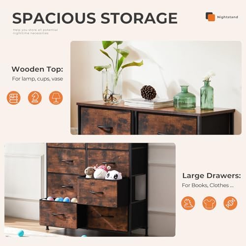 Sweetcrispy Dresser for Bedroom with 8 Drawers, Large Storage Tower