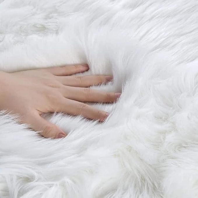 ORINOVA White Faux Sheepskin Shag Fur Runner Rugs - Image 6