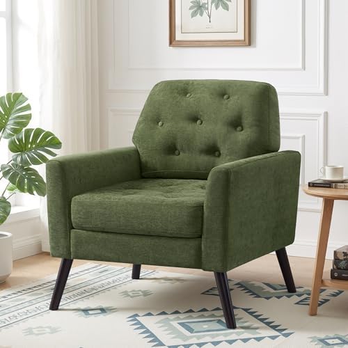 Accent Chair Set of 2, Mid Century Modern Living Room Chairs Reading Chair Up...