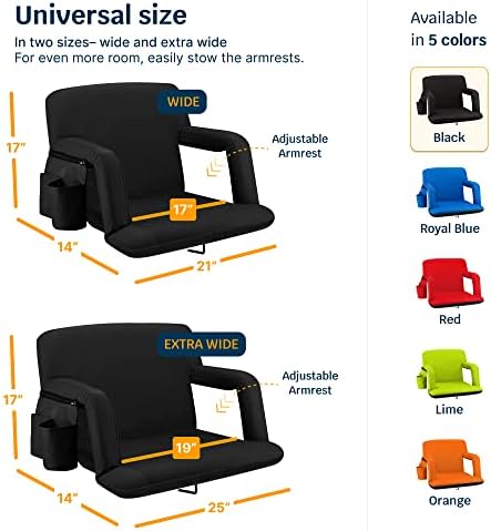 Alpcour Stadium Seats with Back Support for Bleachers – Wide Bleacher Chairs ...
