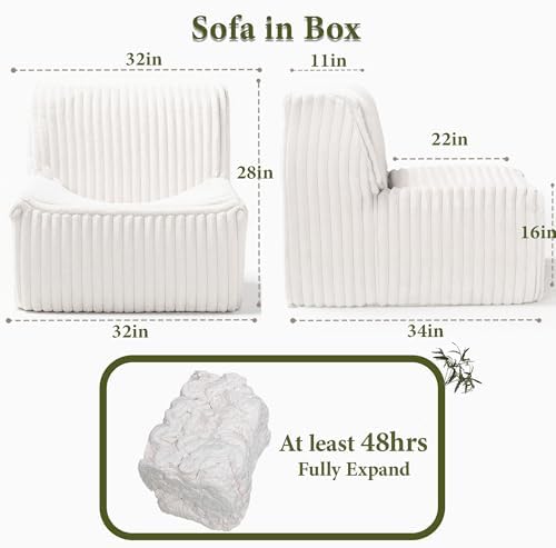 Trenda 32'' Armless Accent Chair, Boneless Space-Saving Reading Chair