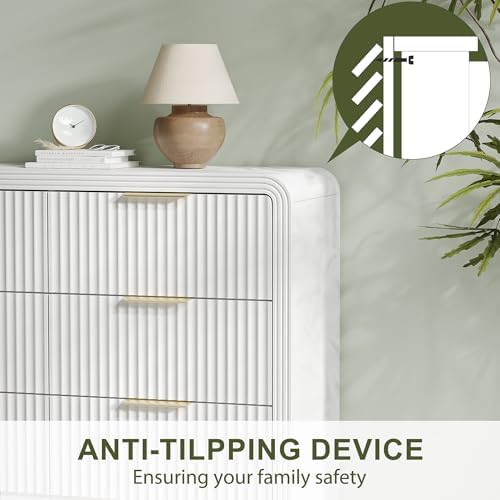 Decofy Fluted 9 Drawers Dresser, 63'' Wide Chest of Drawers for Bedroom