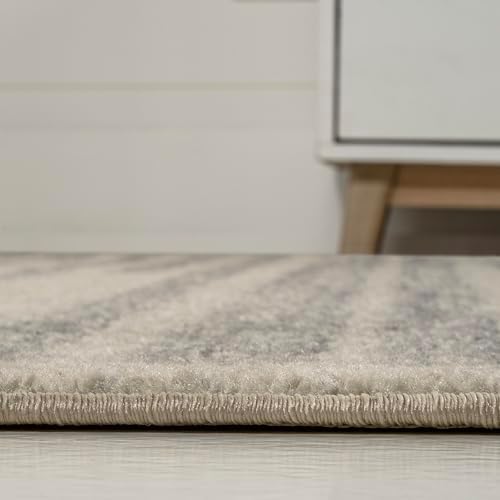 JONATHAN Y Khalil Modern Berber Stripe Cream/Gray Indoor Area Rug, 8x10, Cont...