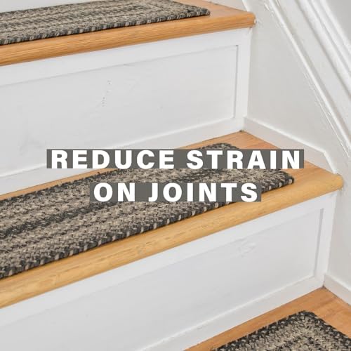 Homespice Flint Hill Jute Braided Stair Treads, Oval 8x28 Set of 13