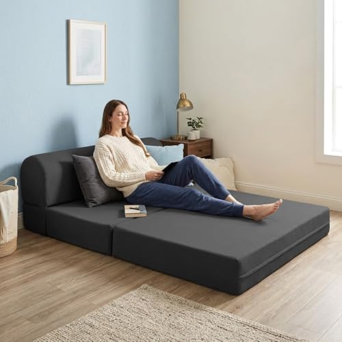 D&D Futon Furniture Sleeper Chair Folding Bed, Studio Sofa Guest Folded M...