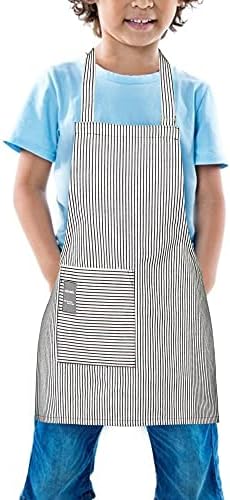 Kids Apron, Toddler Cotton Adjustable Bib Chef Apron with Pocket, For Children Age 2 to 5 years, Boys Girls
