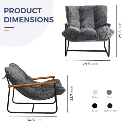 MAXYOYO Modern Accent Chair, Tufted Living Room Chair with Metal Frame