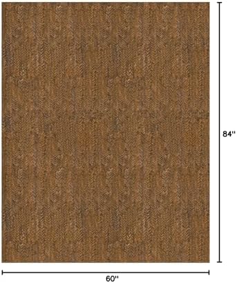 Eleisa Modern Vintage 5x7 Herringbone Chevron Area Rug for Living Room, Brown...