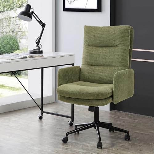 IWMH High Back Home Office Chair,Comfy Desk Chair with Armrests Green