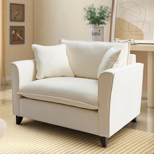 46.9" Chenille Upholstered Accent Chair Wide Seat for Living Room Bedroom