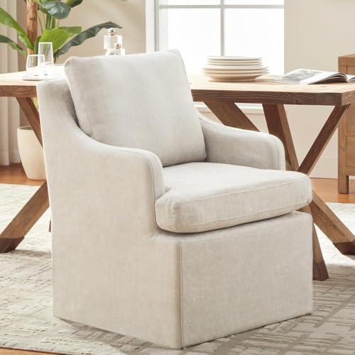 VKNOW Upholstered Dining Chairs, Dining Room Chairs with Casters