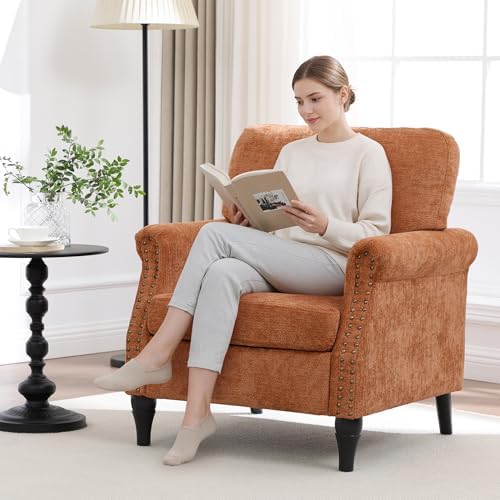 Accent Chair for Living Room, Modern Mid Century Reading Chair Armchair High ...