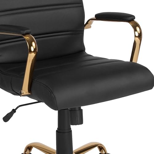 Flash Furniture Mid-Back Black LeatherSoft Executive Swivel Office Chair with...