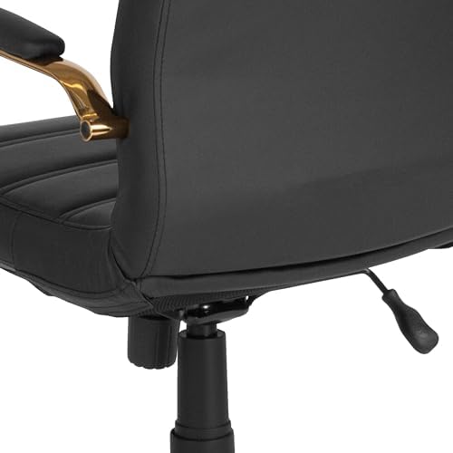 Flash Furniture Mid-Back Black LeatherSoft Executive Swivel Office Chair with...