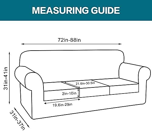 Turquoize 4 Piece Sofa Covers for 3 Cushion Couch Sofa Slipcover Soft Couch C...