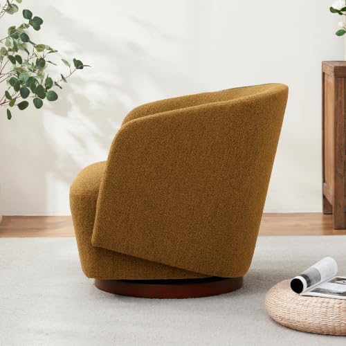 Zihanhome Boucle Swivel Accent Chair, No Assembly Armchair (1, Yellow)