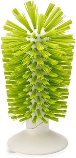 Brush-Up Glass Brush with Suction Cup Upright Stays in Sink Bristle Scrub by Hengkaising