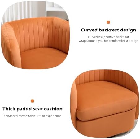 CANMOV Swivel Accent Chair, 360° Swivel Chair with Thick Padded Cushion, Swiv...