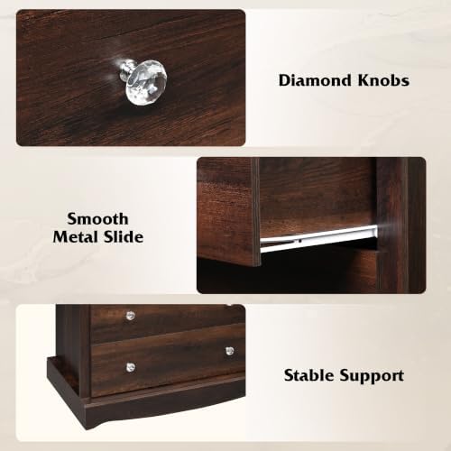 WLIVE 5 Drawer Dresser, 45" Tall Dresser for Bedroom with Exclusive Anti...