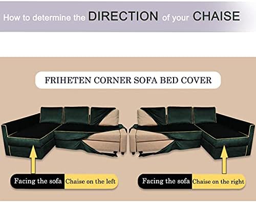 Couch Cover for IKEA Friheten Sofa Bed Sleeper Right Chaise, S-3 | Machine Washable Sofa Cover with Seat and Back Cushion and Sofabed Covers