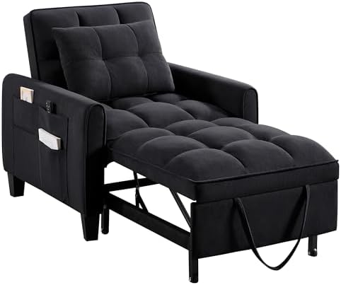 Convertible Sleeper Chair, 3 in 1 Sleeper Chair Bed Pull Out Sofa Bed Chairs,...