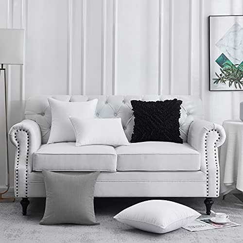 FAVRIQ 20 x 20 Pillow Inserts (Set of 2) - 20 Inch Square Interior Couch Throw Pillow with 100% Cotton Cover - Decorative Pillow Insert Pair - White Sofa Pillow