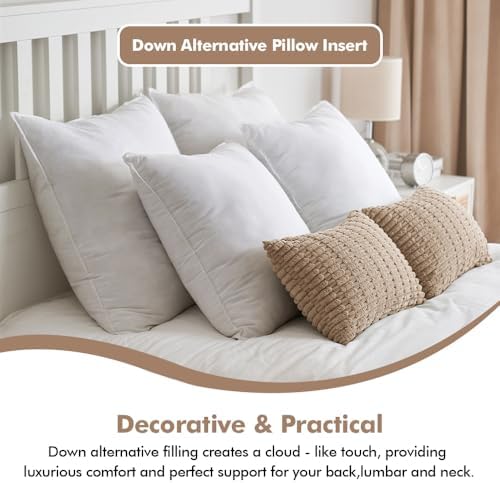 MIULEE 28x28 Inch Synthetic Down Alternative Euro Pillow Insert