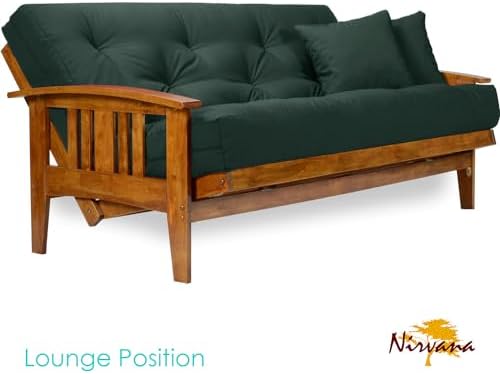 Nirvana Futons Westfield Futon Set - Full Size, Frame, 8" Mattress, Twil...