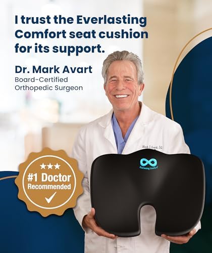 Everlasting Comfort Doctor Recommended Memory Foam Seat Cushion for Office Ch...