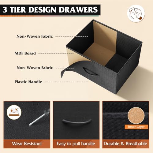 WLIVE LED Dresser TV Stand for 55 Inch TV, 8 Drawers