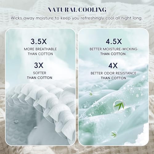 PHF Cooling Waffle Blanket for Hot Sleepers Queen Size, 90"x90", Linen