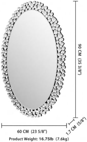 SHYFOY Oval Wall Mirrors Decorative, Ornate Accent Mirror