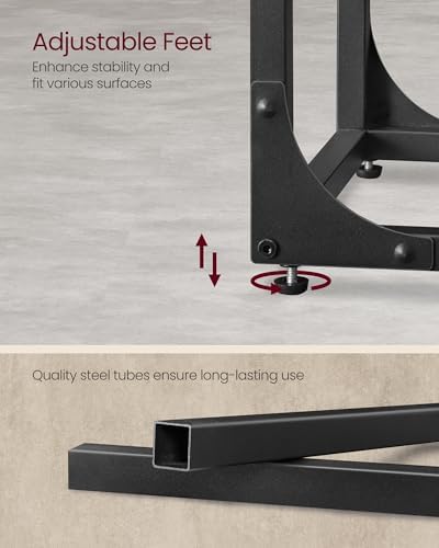 VASAGLE C-Shaped End Table, Small Sofa Side Table with Metal Frame