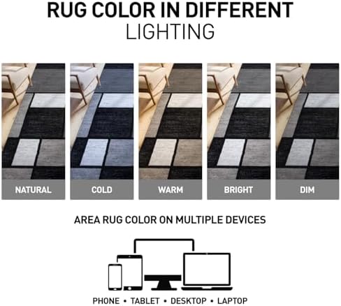 Rugshop Modern Boxes Contemporary Non-Shedding Area Rug Gray 5'3" x ...