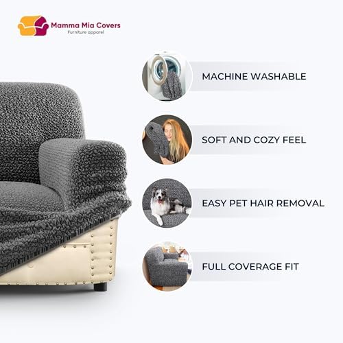 PAULATO BY GA.I.CO. Stretch Wingback Chair Slipcover 1-Piece – Bi-Elastic Win...
