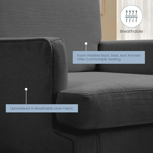 Kromax Accent Chair for Living Room, No Screws Assembly Required, Black