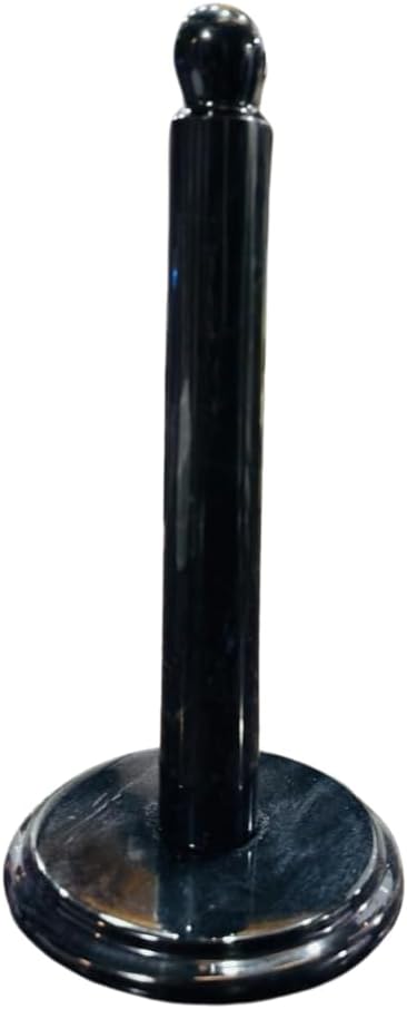 Black Marble Paper Towel Holder – Handmade Heavyweight Stand by Unknown