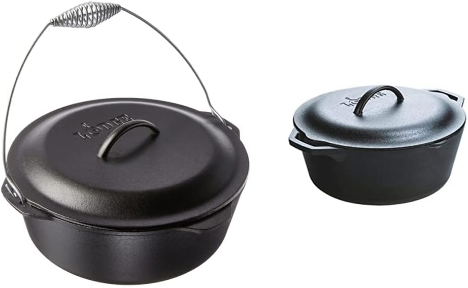 Lodge Cast Iron Dutch Ovens and Serving Pot Bundle (9-Quart + 7-Quart)